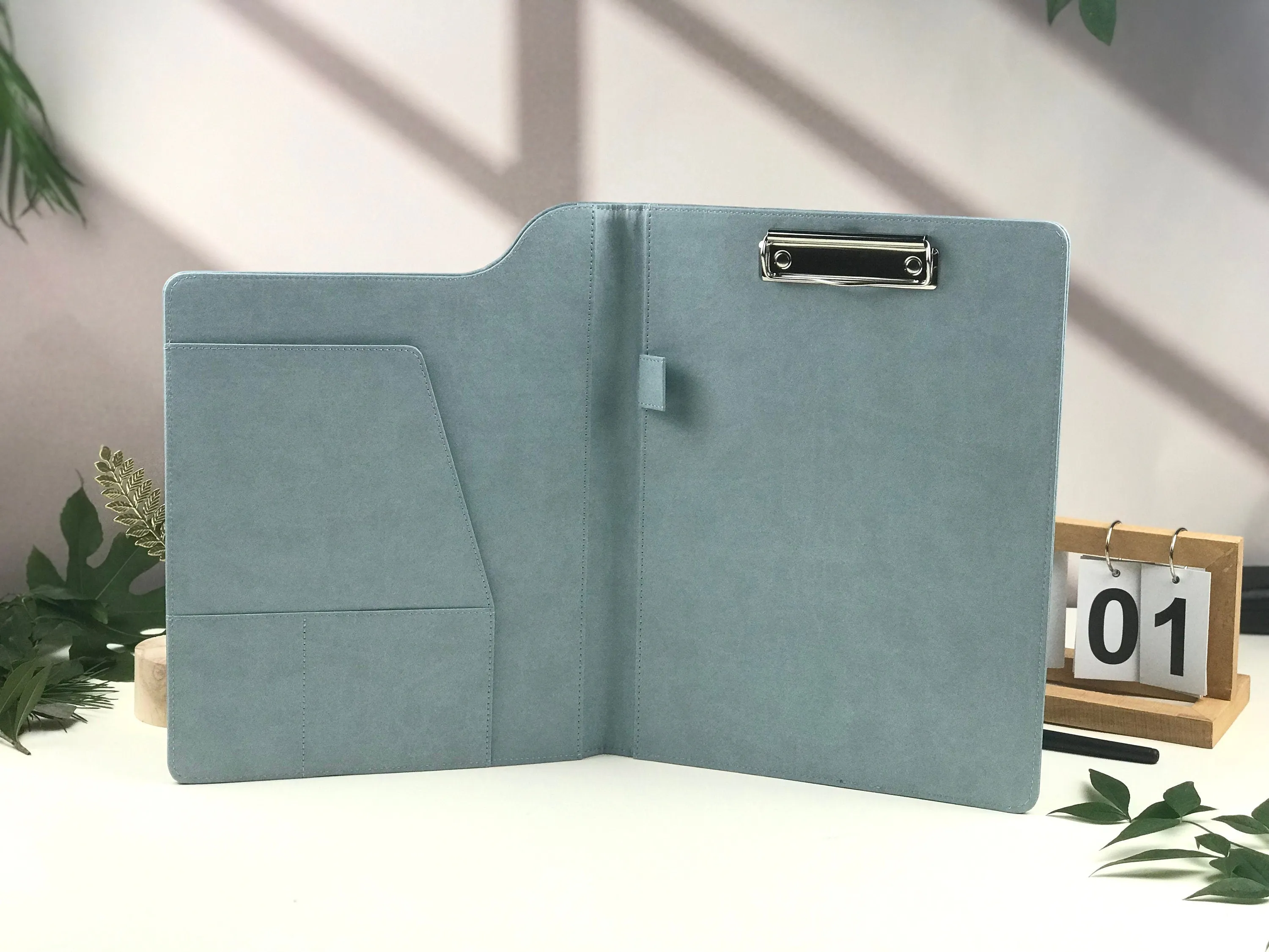 Custom Leather Portfolio, Vegan Leather Clipboard with Personalised Engraving, Fits for A4/ Legal paper, Document Holder, School/Office Gift