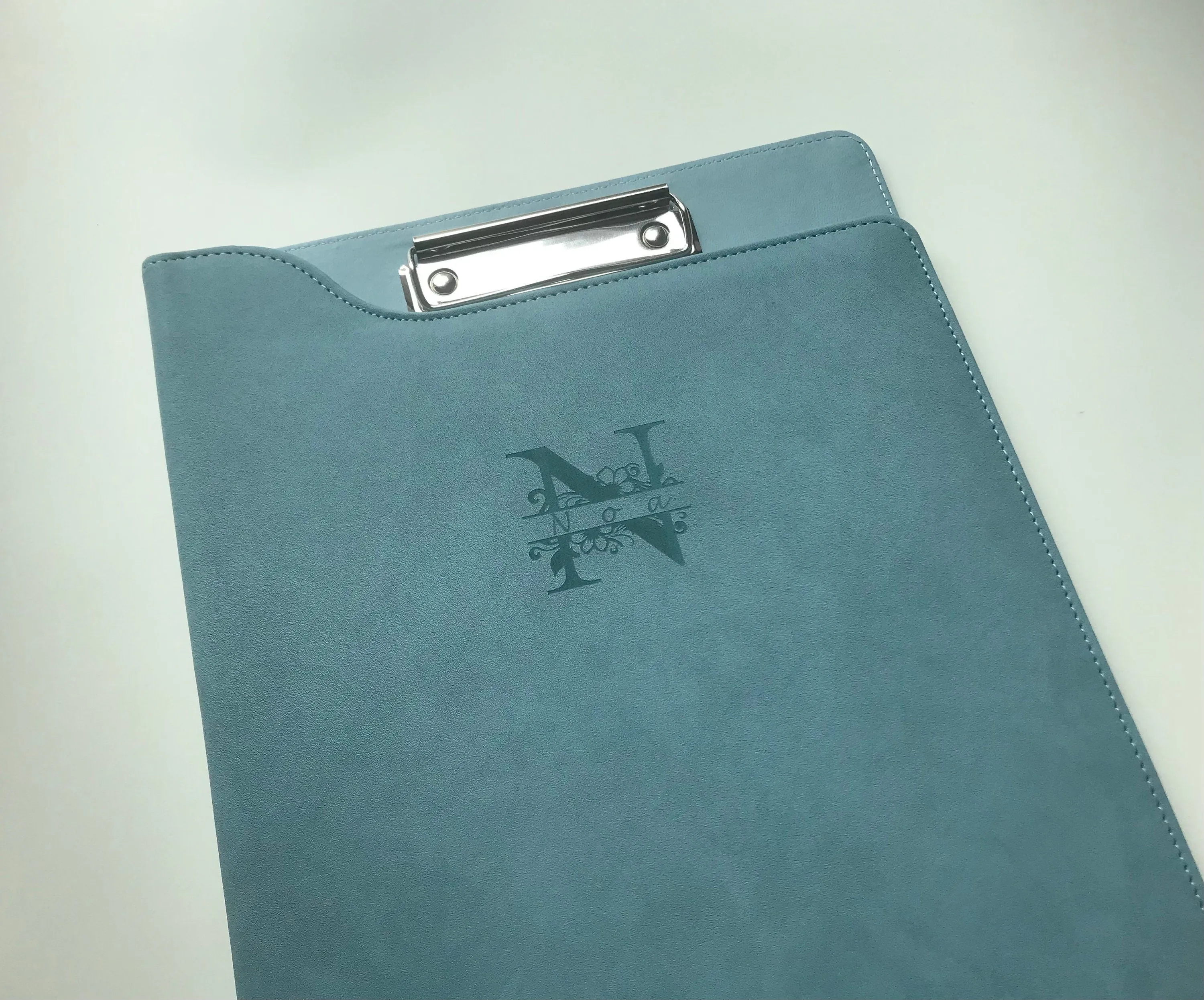 Custom Leather Portfolio, Vegan Leather Clipboard with Personalised Engraving, Fits for A4/ Legal paper, Document Holder, School/Office Gift