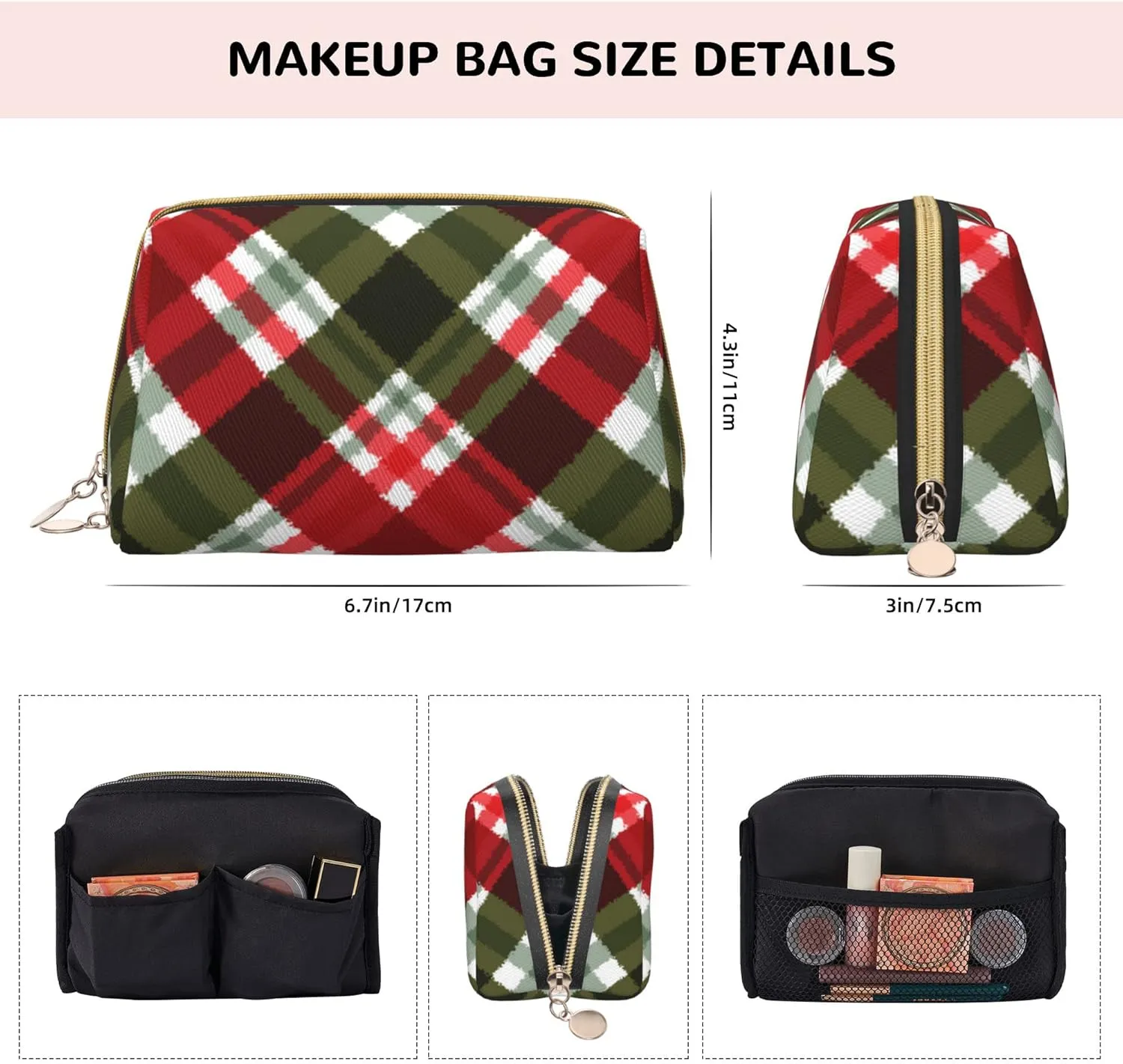 Custom Makeup Bag Leather Cosmetic Bag Personalized Photo Text Logo Zipper Pouch Toiletry Bag Travel Cosmetic Organizer for Women (Small 6.7 * 4.3 * 3in)