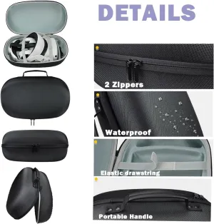 Custom Personalized Case for Oculus Quest 2 Accessories,Fit for BOBO BOBOVR M2/Virtual Reality/Masiken M3/Esimen K3 Head Strap,Customized Photo Logo Text Name,Portable Hard Storage/Carrying Bag