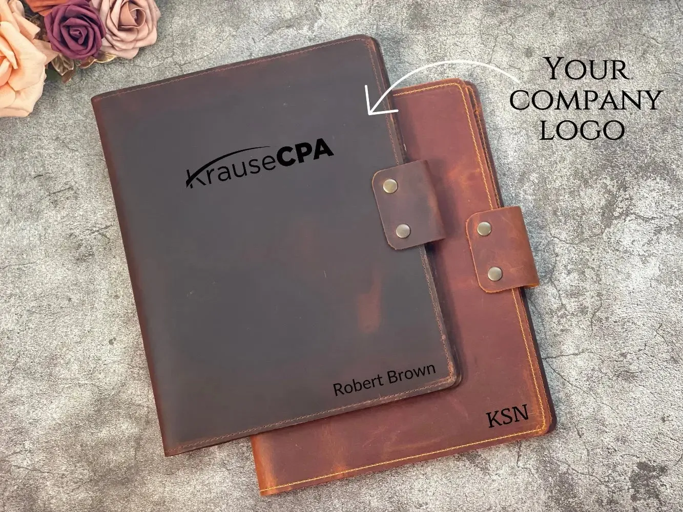 Customized Leather Portfolio with Notepad & Planner