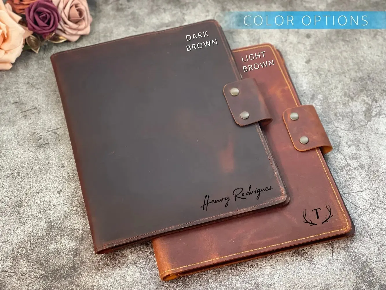 Customized Leather Portfolio with Notepad & Planner