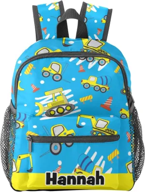 Cute Car Cartoon Personalized School Backpack for Kid-Boy/Girl Toddler Daypack Kindergarten Travel Bookbag
