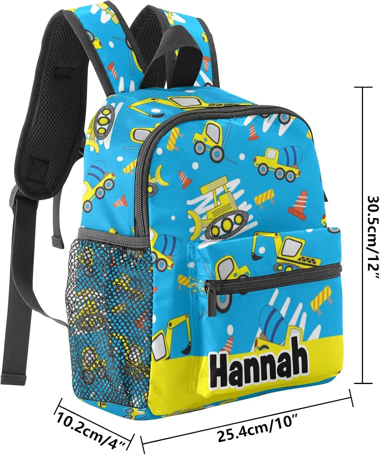Cute Car Cartoon Personalized School Backpack for Kid-Boy/Girl Toddler Daypack Kindergarten Travel Bookbag