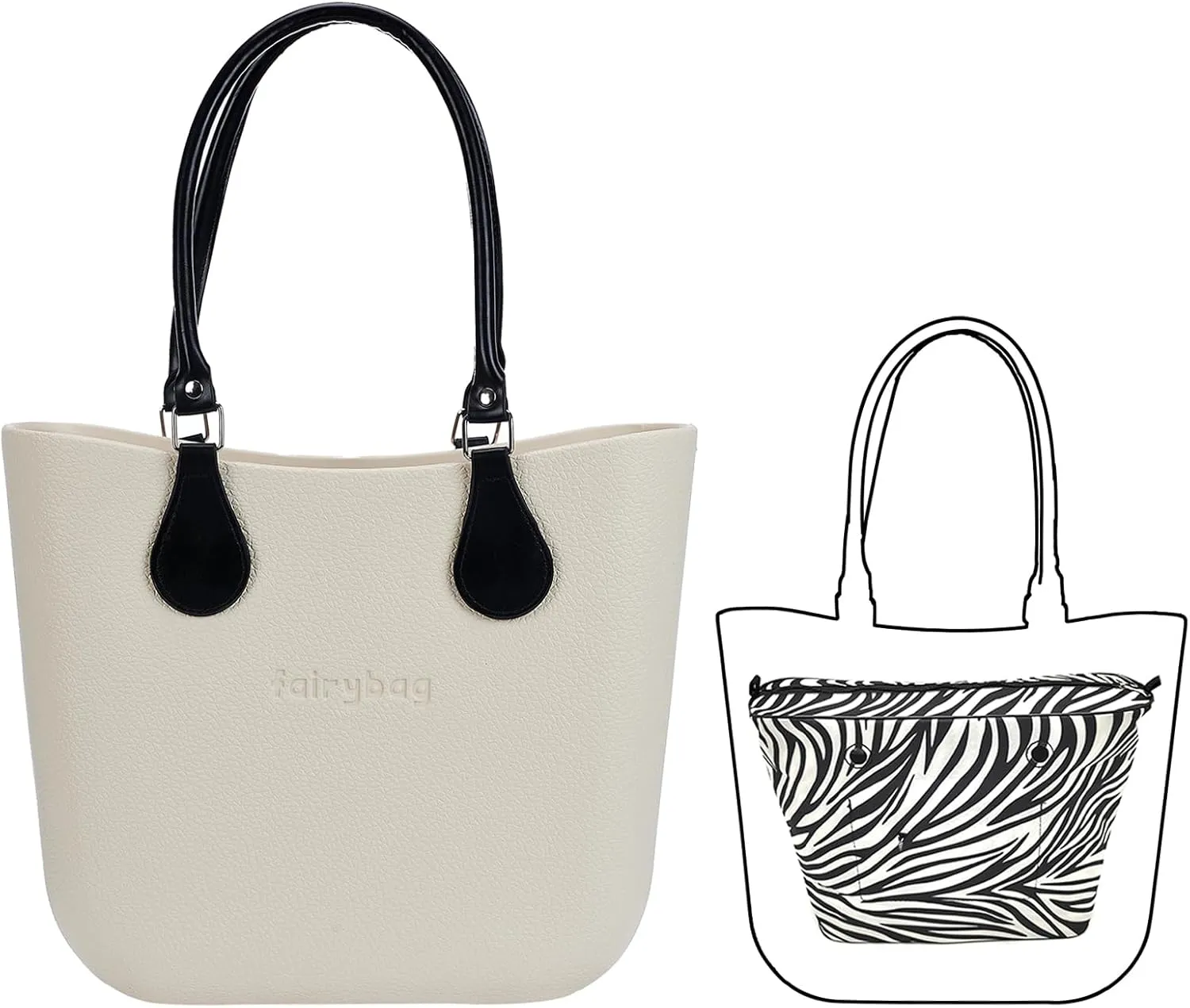 Cute Rubber Tote Bag for Women, Small EVA Foam Handbag with Zipper Organizer Insert for Work Beach Travel Pool