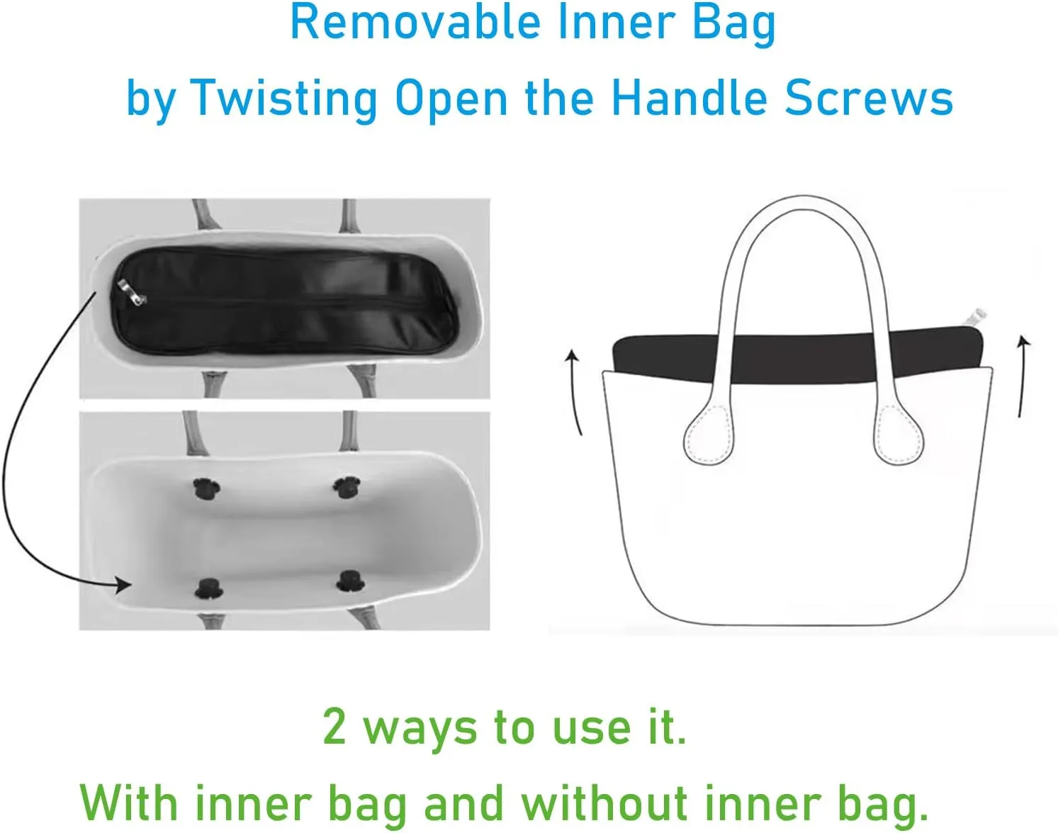 Cute Rubber Tote Bag for Women, Small EVA Foam Handbag with Zipper Organizer Insert for Work Beach Travel Pool