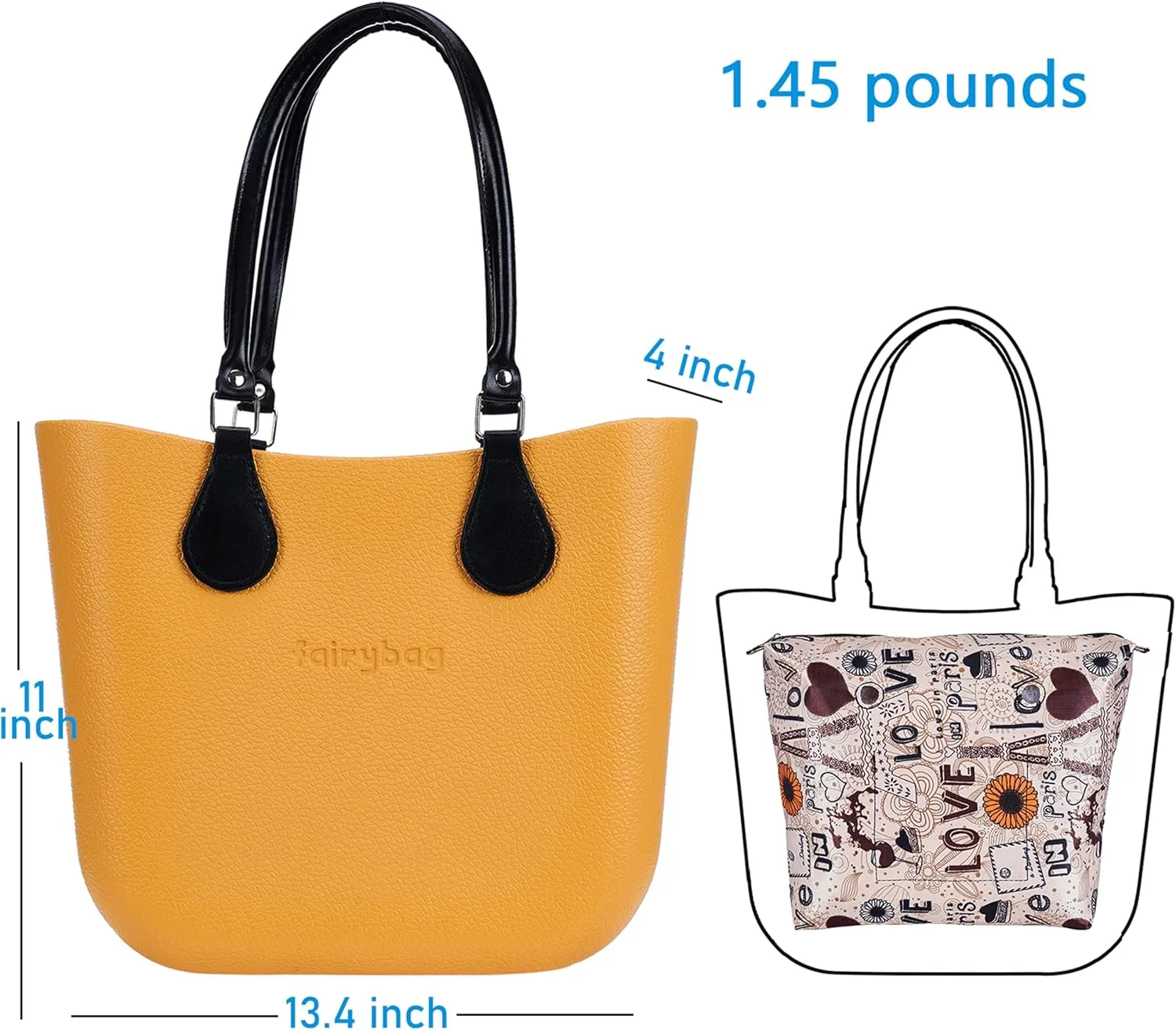 Cute Rubber Tote Bag for Women, Small EVA Foam Handbag with Zipper Organizer Insert for Work Beach Travel Pool