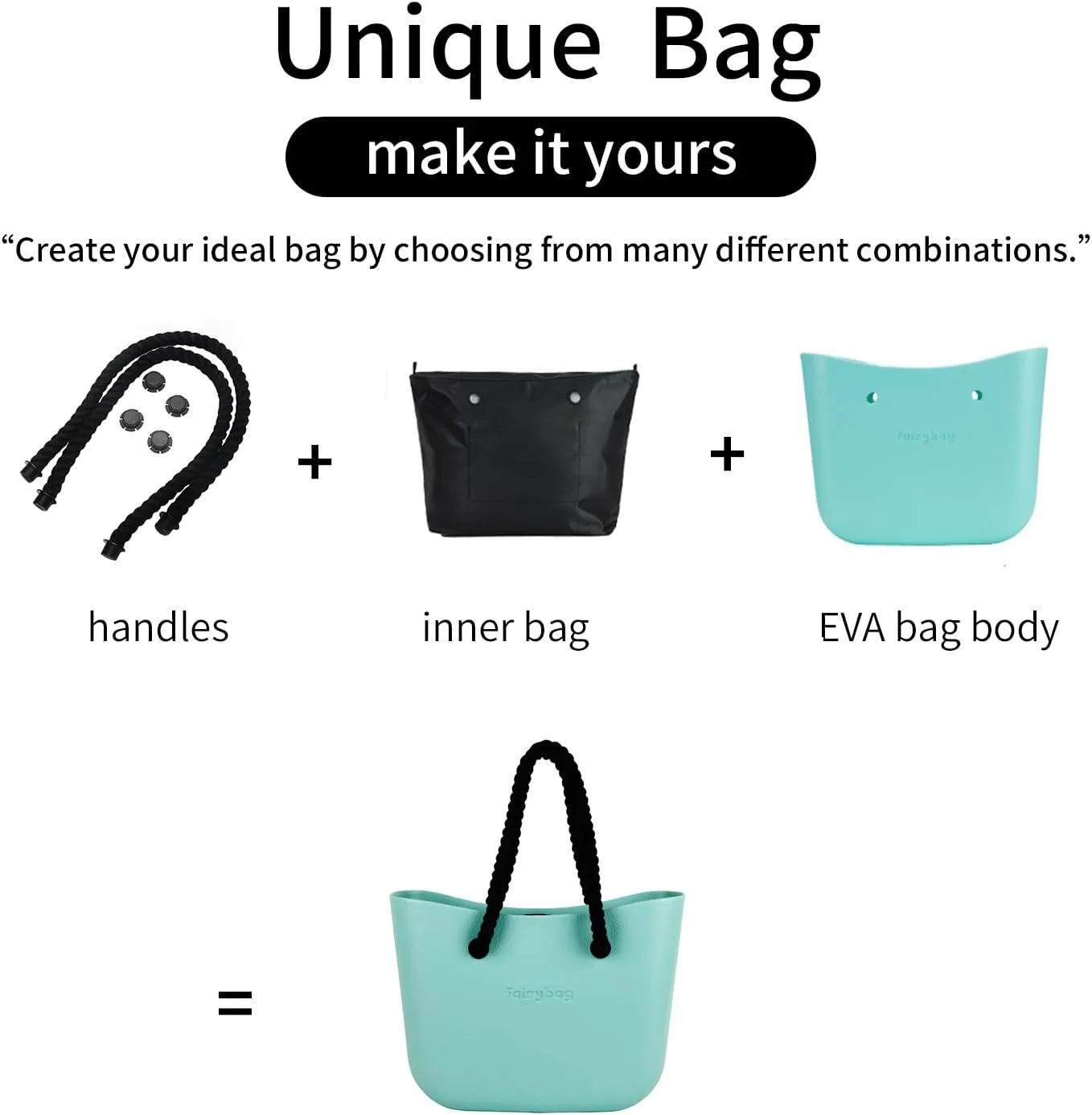 Cute Rubber Tote Bag for Women, Small EVA Foam Handbag with Zipper Organizer Insert for Work Beach Travel Pool