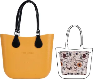 Cute Rubber Tote Bag for Women, Small EVA Foam Handbag with Zipper Organizer Insert for Work Beach Travel Pool