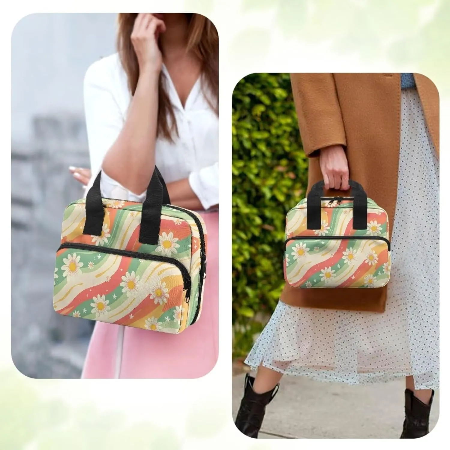 Daisy Large Bible Cases Lightweight Bible Cover with Handles Bible Cover Case for Women Stylish Bible Carrying Case Bible Tote Bag FOR Worship Church Bag