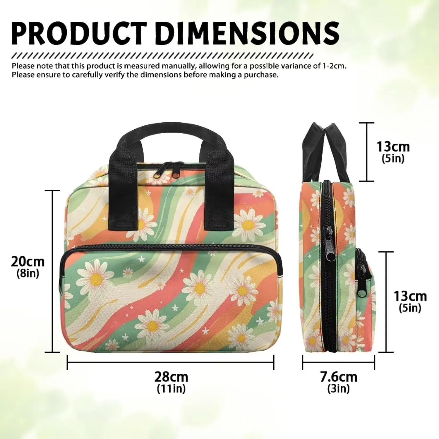 Daisy Large Bible Cases Lightweight Bible Cover with Handles Bible Cover Case for Women Stylish Bible Carrying Case Bible Tote Bag FOR Worship Church Bag