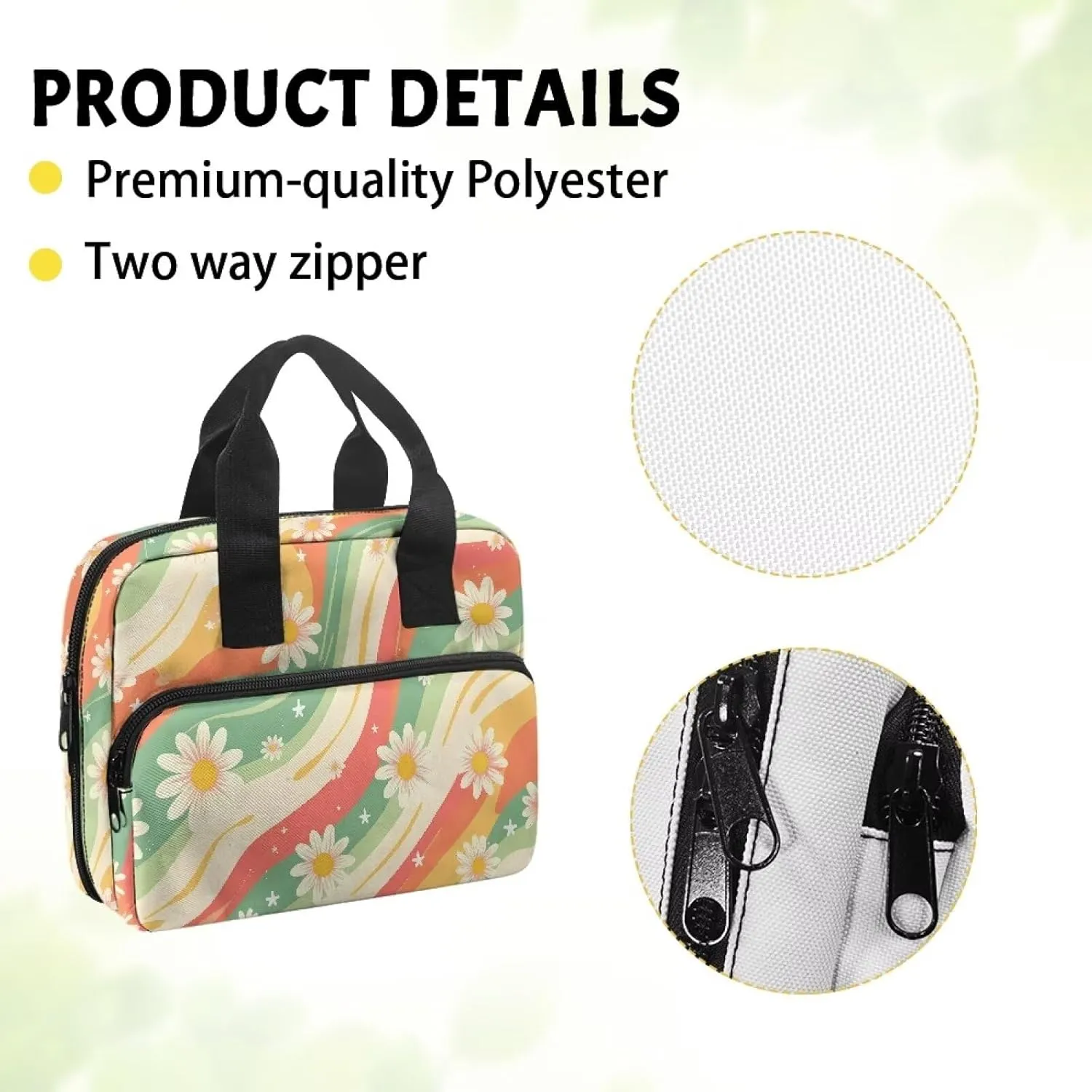 Daisy Large Bible Cases Lightweight Bible Cover with Handles Bible Cover Case for Women Stylish Bible Carrying Case Bible Tote Bag FOR Worship Church Bag