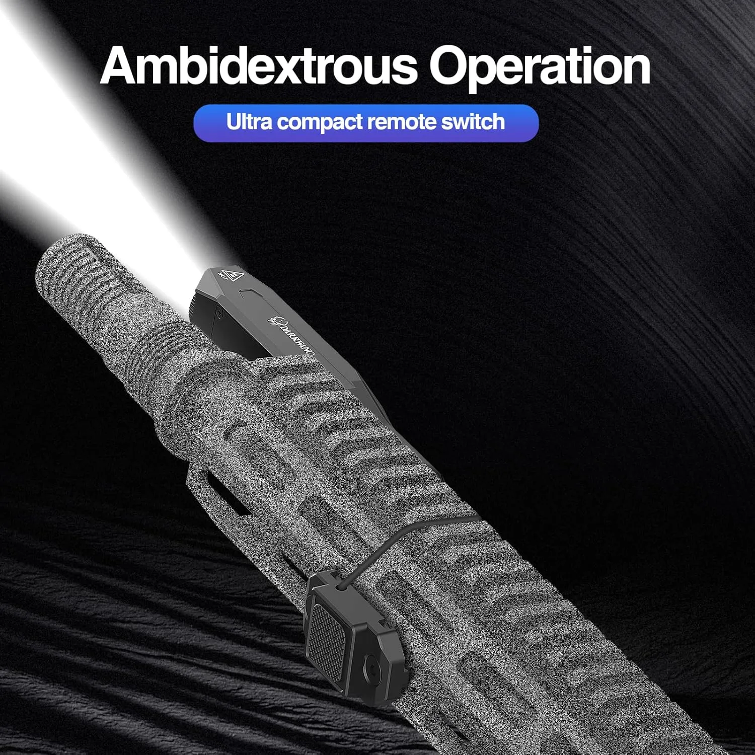 DARKFANG Brightness Adjustable Mlok Weapon Light for Rifle, 1450 Lumen Tactical Flashlight with Removeable Pressure Switch
