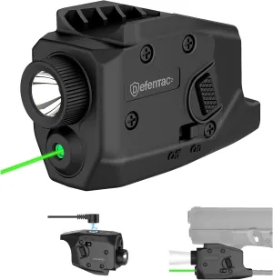 DEFENTAC 350lm Green Pistol Laser Light Combo is Solely Compatible with Glock G26/G27/G28/G33/G39, NOT Fit for Other Pistols, Magnetic Rechargeable,
