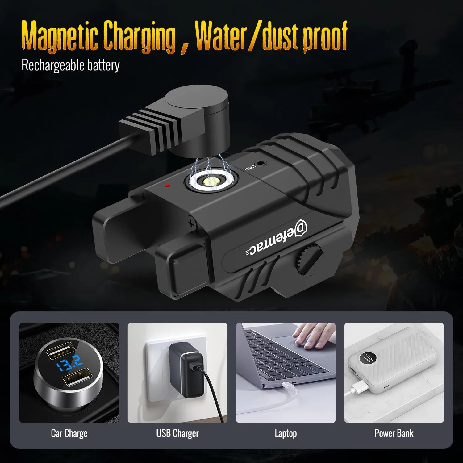 Defentac Red/Blue/Green Laser Sight for Pistol/Handgun, Magnetic Rechargeable Beams for Guns W/a Rail, Compatible with Taurus G2C G3 G3C