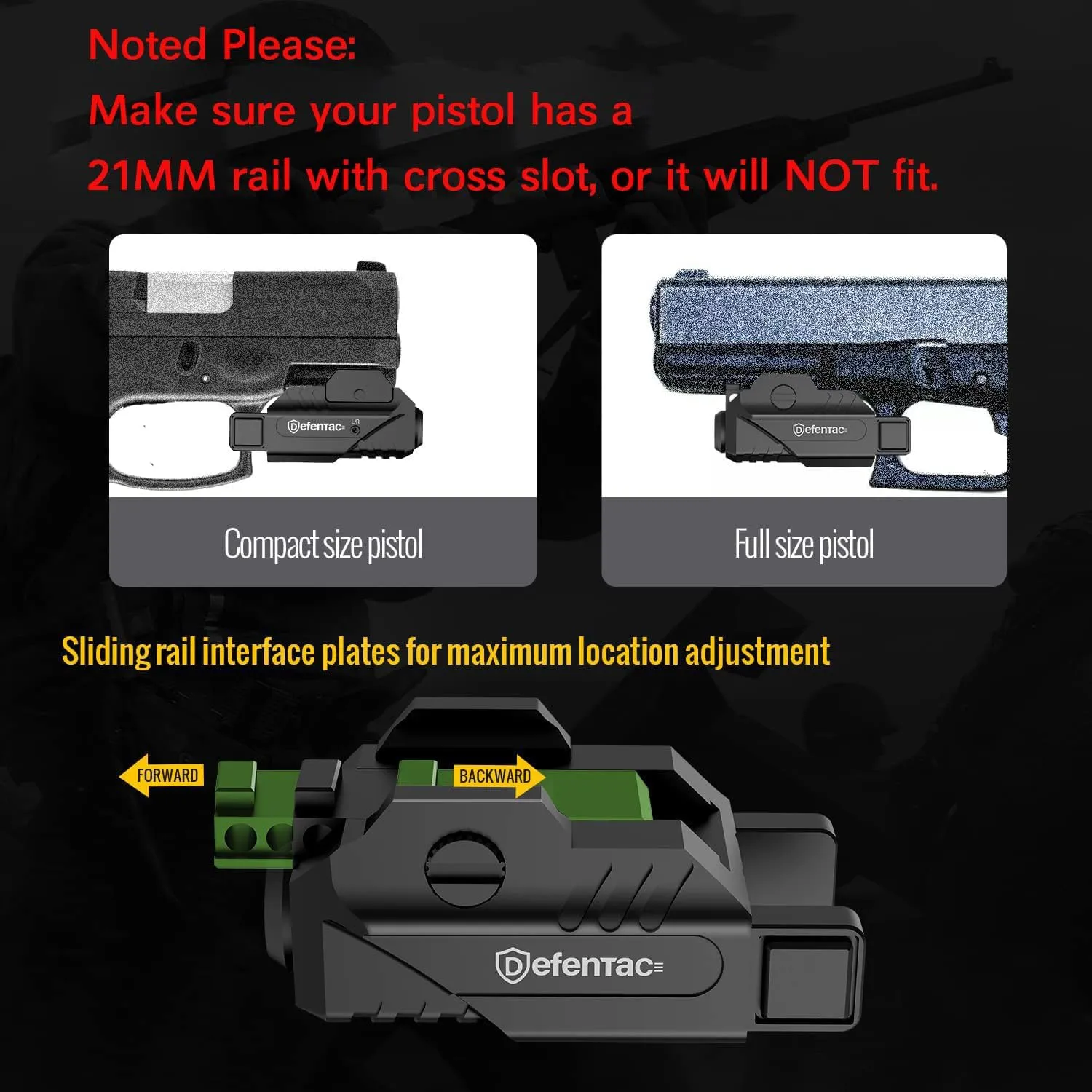 Defentac Red/Blue/Green Laser Sight for Pistol/Handgun, Magnetic Rechargeable Beams for Guns W/a Rail, Compatible with Taurus G2C G3 G3C