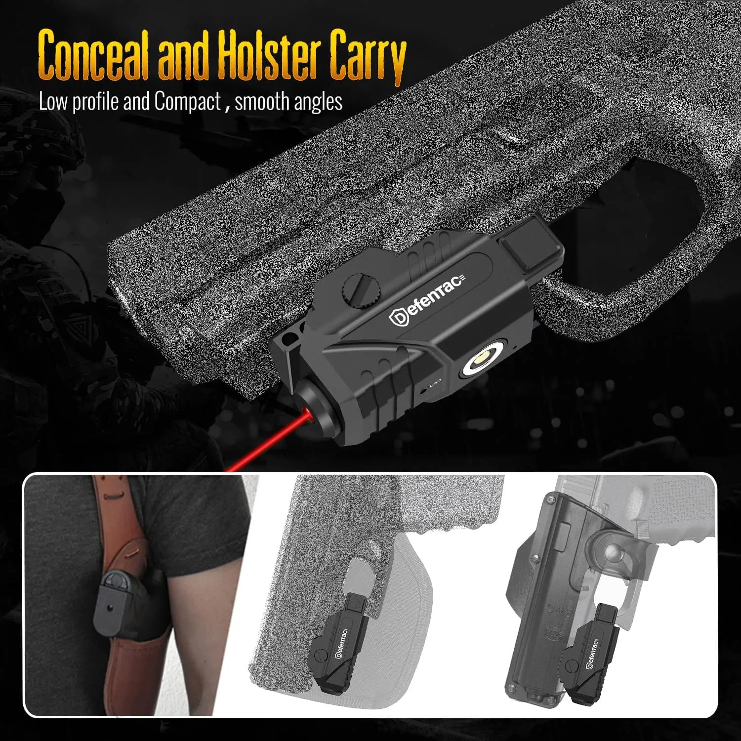 Defentac Red/Blue/Green Laser Sight for Pistol/Handgun, Magnetic Rechargeable Beams for Guns W/a Rail, Compatible with Taurus G2C G3 G3C