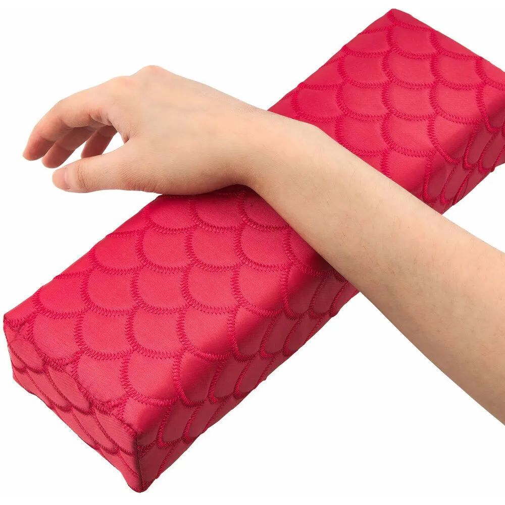 Deluxe Manicure Mat Cushion Set - Stylish &amp; Elegant Mat &amp; Pillow - Red