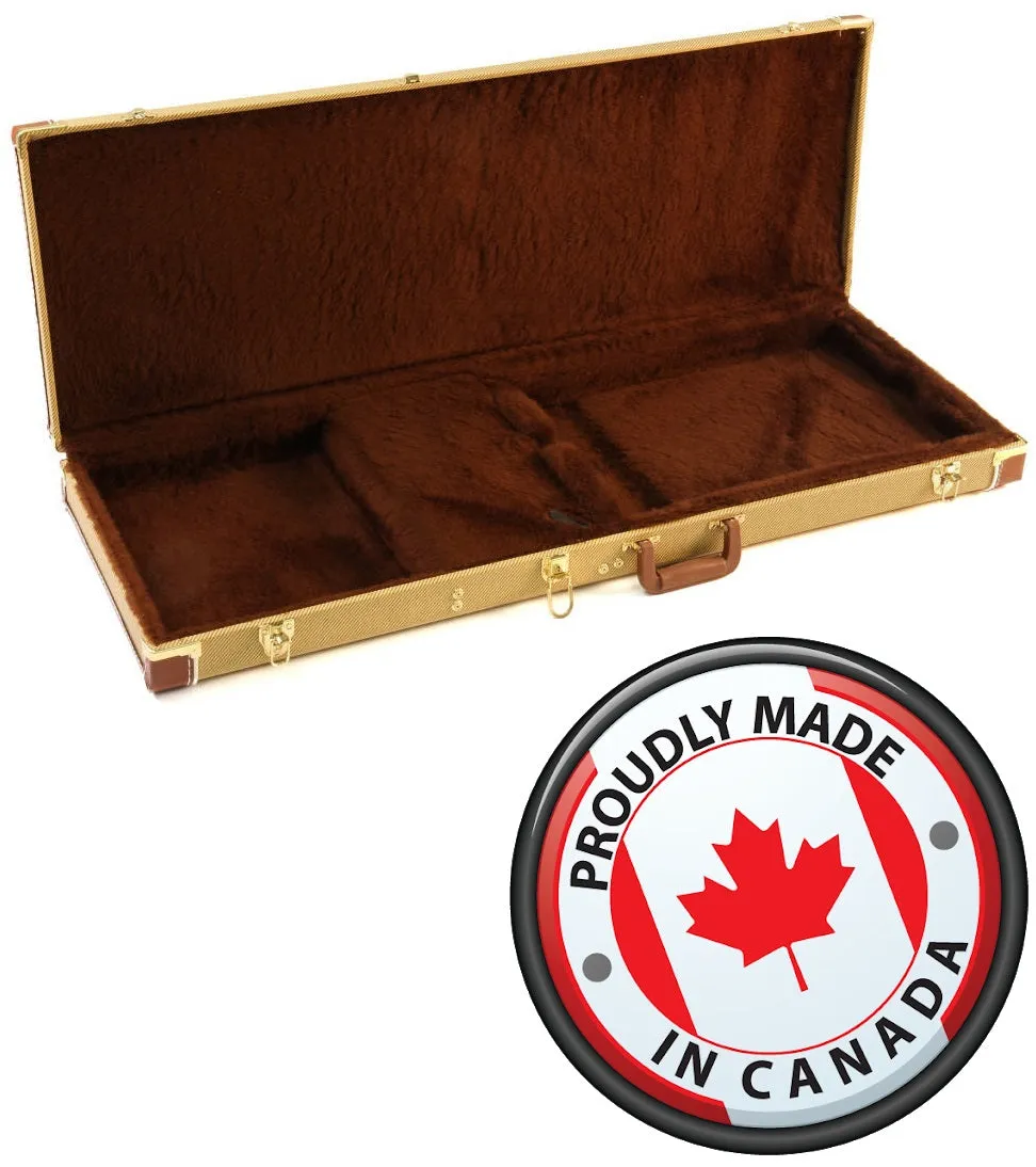 Deluxe Tweed Hardshell Rectangle Bass Guitar Case Model 231TW (Made In Canada)