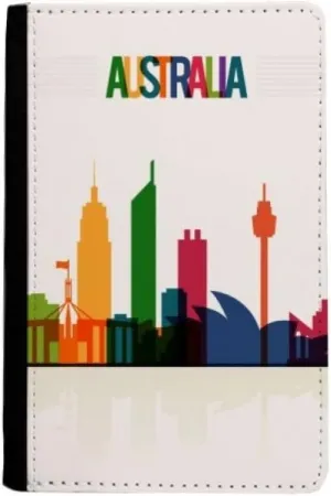 DIYthinker Australia City Landmark Skyscrapers Outline Passport Holder Notecase Burse Wallet Cover Card Purse