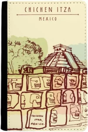 DIYthinker Chichen Itza Mexico Ancient Civilization Drawing Passport Holder Notecase Burse Wallet Cover Card Purse
