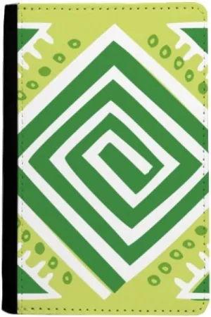 DIYthinker Green Squares Mexico Totems Ancient Civilization Passport Holder Notecase Burse Wallet Cover Card Purse