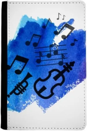 DIYthinker Music Blue BackgroundStreet Illustrate Passport Holder Notecase Burse Wallet Cover Card Purse