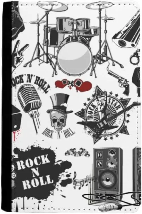 DIYthinker Music Instruments Combination Illustrate Pattern Passport Holder Notecase Burse Wallet Cover Card Purse