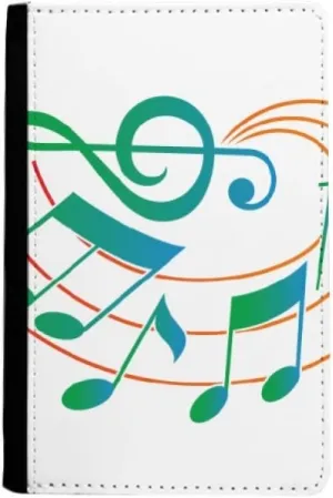DIYthinker Music Notation Green Orange Pattern Passport Holder Notecase Burse Wallet Cover Card Purse