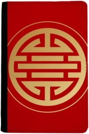 DIYthinker Round Gold Harmonious Prosperous Passport Holder Notecase Burse Wallet Cover Card Purse