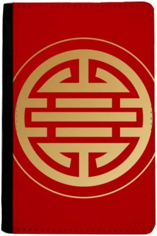 DIYthinker Round Gold Harmonious Prosperous Passport Holder Notecase Burse Wallet Cover Card Purse