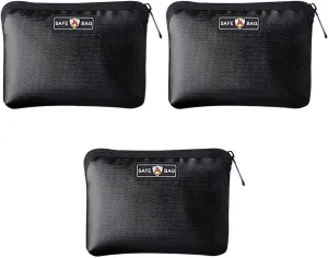 DOITOOL Fireproof Money Bag for Cash - 3PCS Fireproof Wallet Bag, Cash Bag with Zipper Cash Fireproof Bag Set for Valuables - Passport, Currency and Keys