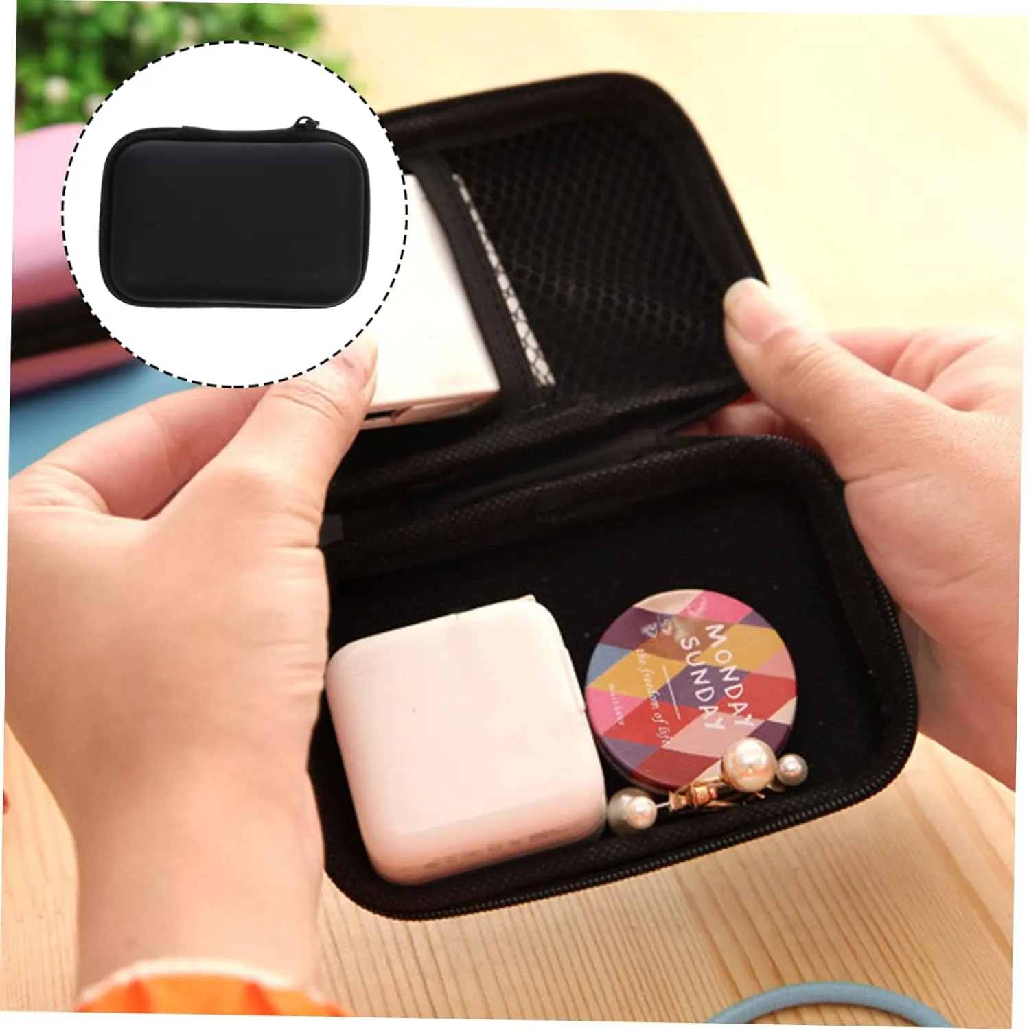 DOITOOL Travel Cable Organizer Pouch Travel Electronics Case 2pcs Storage Box Portable Cable Storage Bag Cable Organizer Bag Earphone Travel Cable Manager