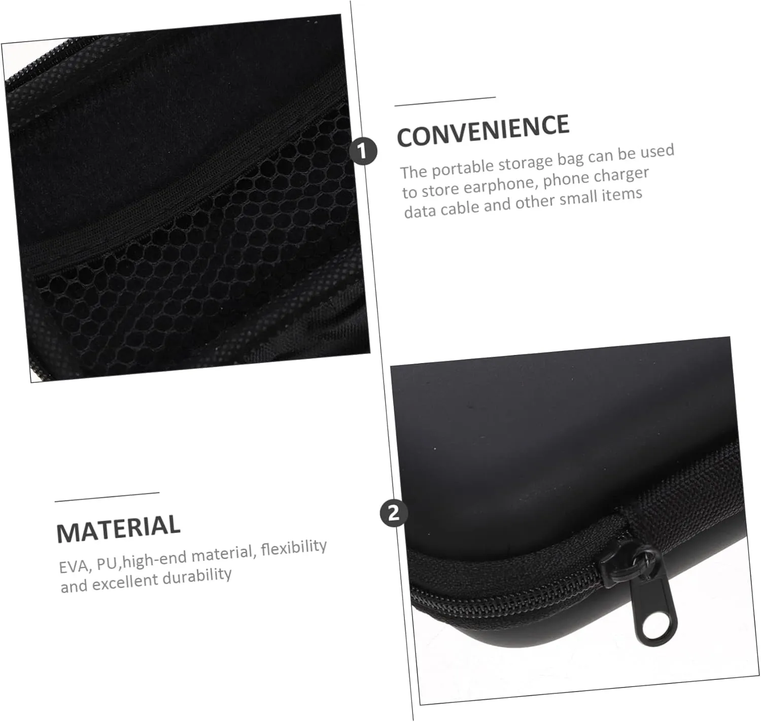 DOITOOL Travel Cable Organizer Pouch Travel Electronics Case 2pcs Storage Box Portable Cable Storage Bag Cable Organizer Bag Earphone Travel Cable Manager