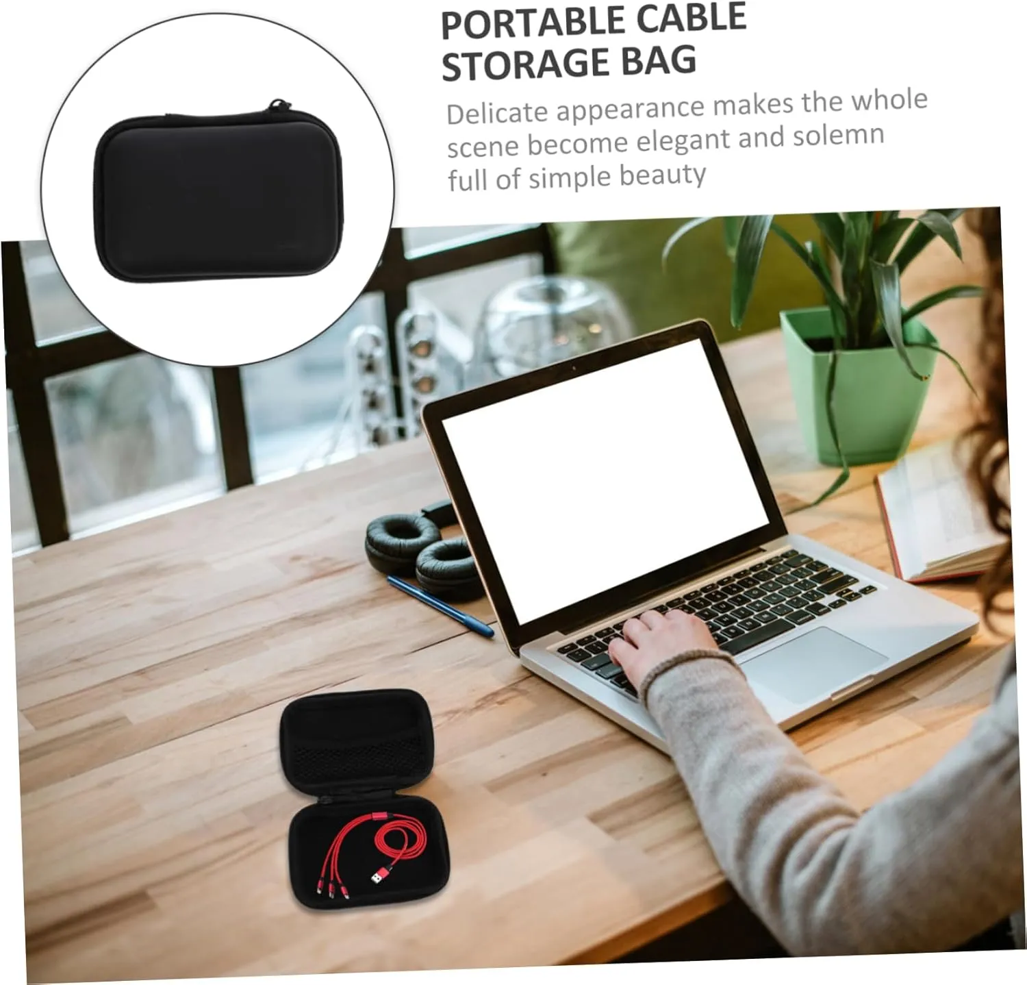 DOITOOL Travel Cable Organizer Pouch Travel Electronics Case 2pcs Storage Box Portable Cable Storage Bag Cable Organizer Bag Earphone Travel Cable Manager