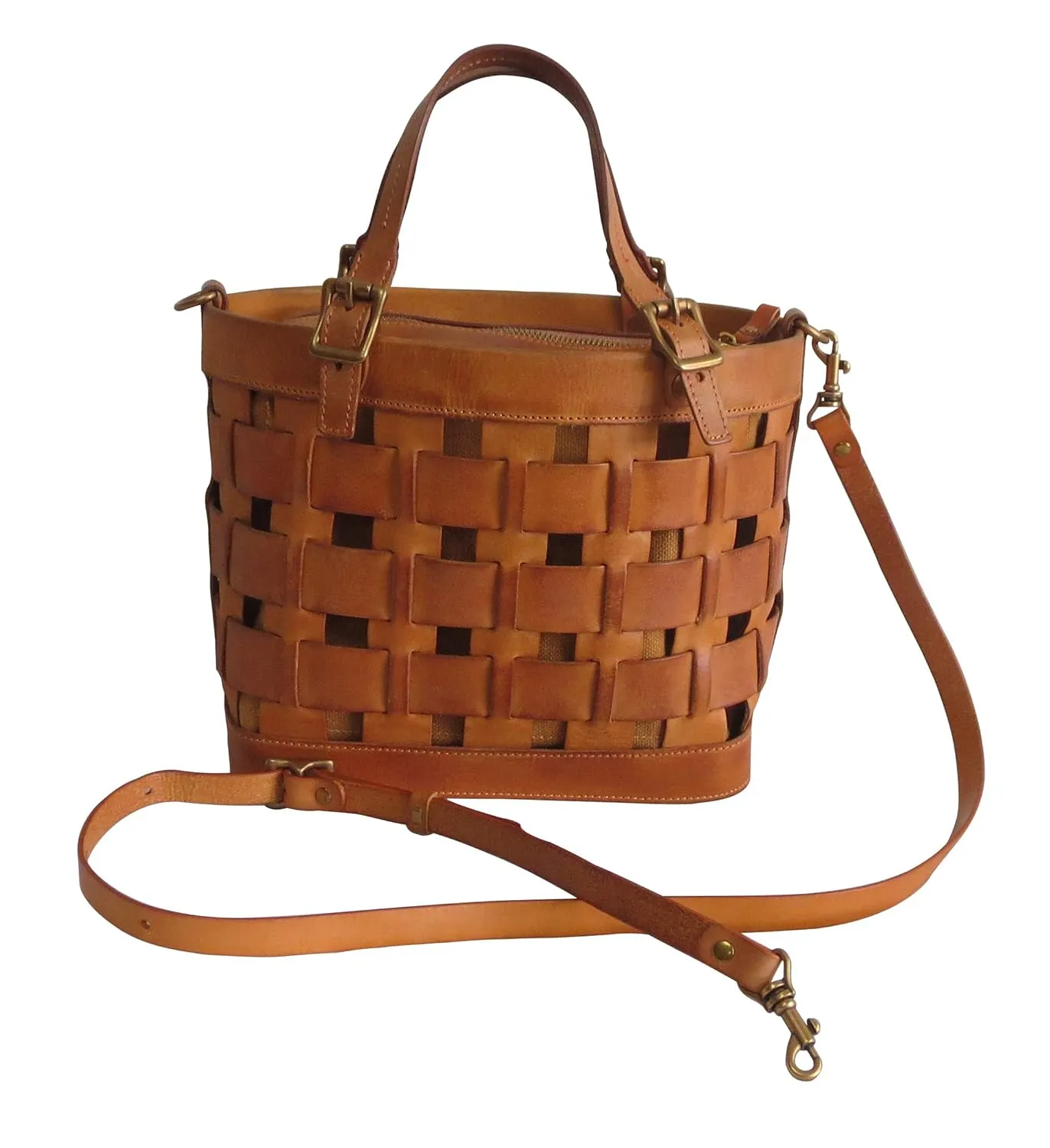 Dorgon Latigo Leather Basket Handbag (#1280-2)