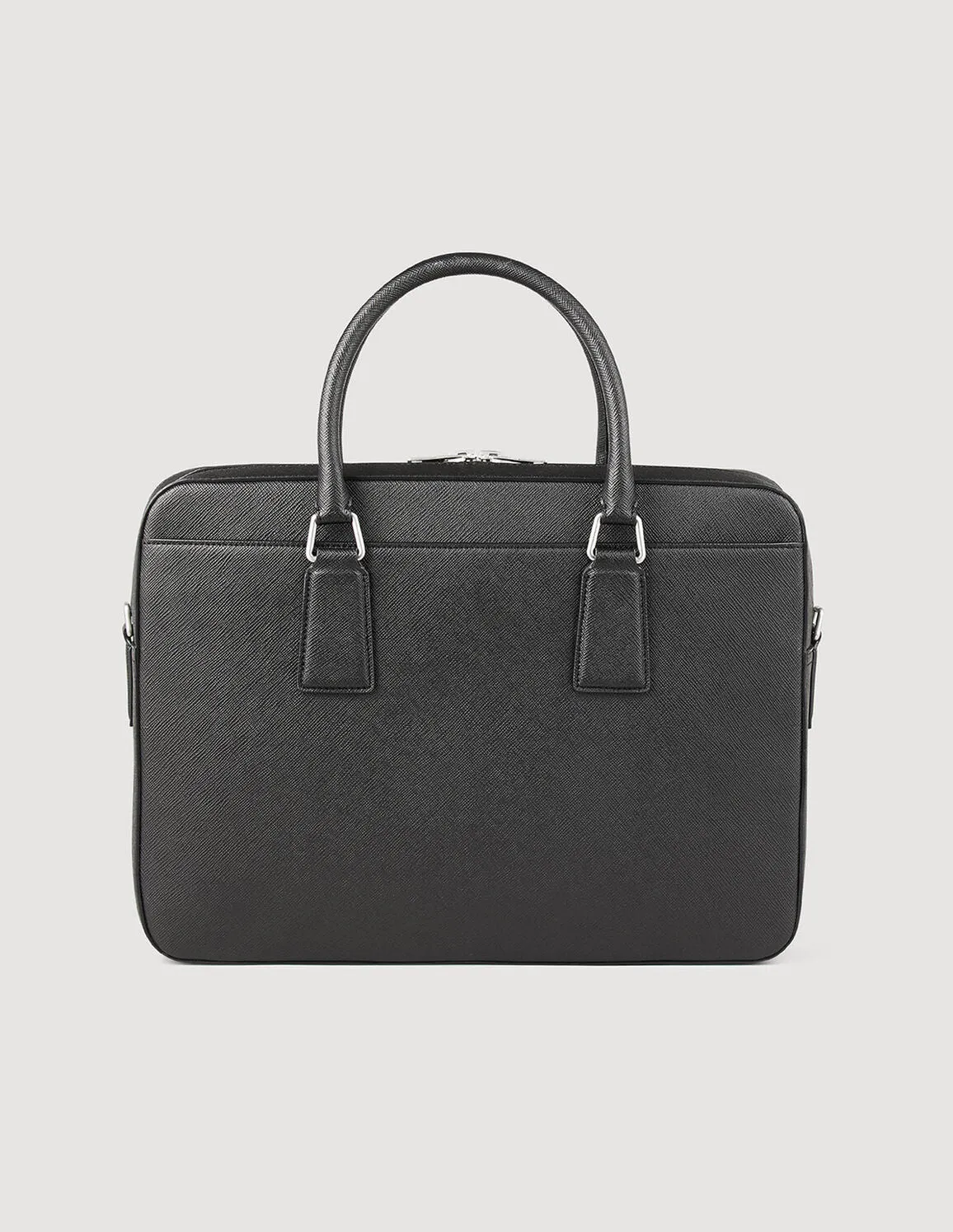 Downtown Large Update Briefcase In Certified Leather Black