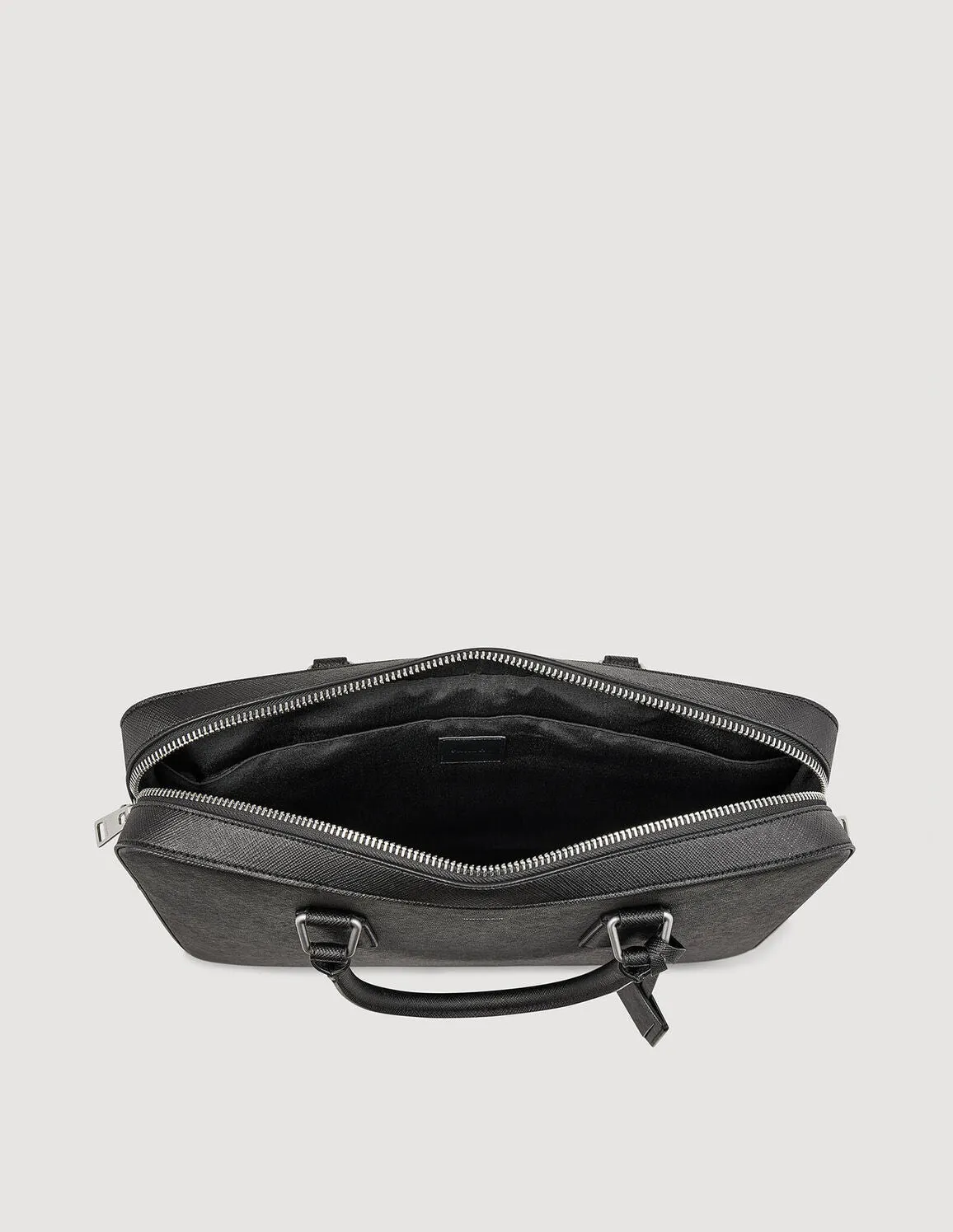 Downtown Large Update Briefcase In Certified Leather Black