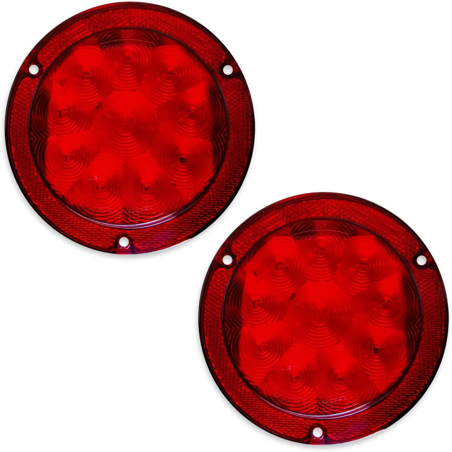 Dream lighting 5.4 inch Trailer Tail Lights 2PCS LED Waterproof Round Stop Brake Turn Tail Light for RV Truck Van Camper Boat Lorry Dual Red Lighting, DOT approved, 12V 4.1 Watts