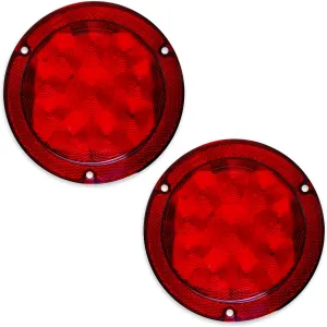 Dream lighting 5.4 inch Trailer Tail Lights 2PCS LED Waterproof Round Stop Brake Turn Tail Light for RV Truck Van Camper Boat Lorry Dual Red Lighting, DOT approved, 12V 4.1 Watts