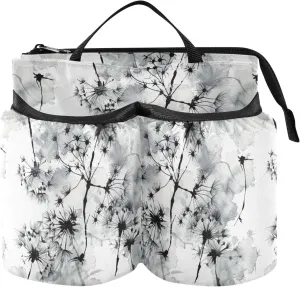 Drink Holder for Suitcase Convenient Tradictional Chinese Ink Painting Dandelion Ash Water Bottle Carrier Travel Accessories Gift Flight Attendants Businessmen