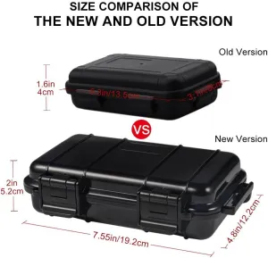 Dry Storage Box, Anti-Pressure Shockproof Waterproof Foam Floating Survivor Case for Fishing Camping Hiking (Large-Black)