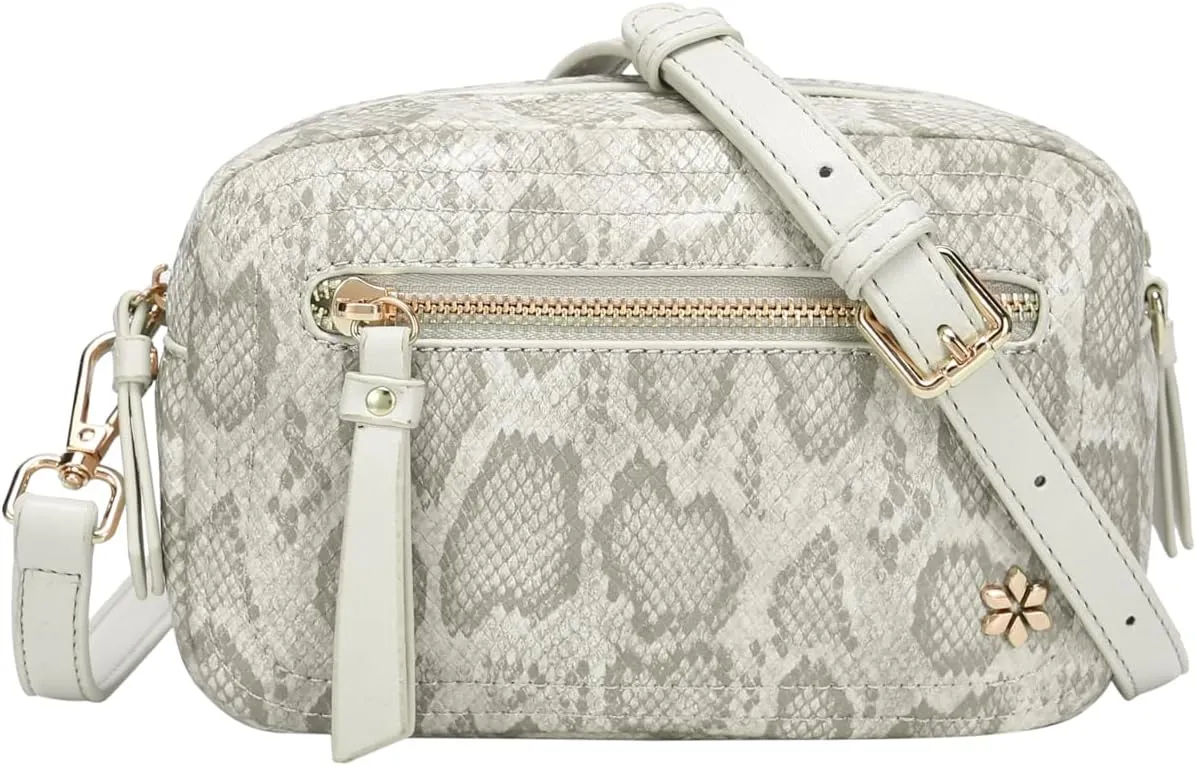 Dual zipper Cross body Shoulder bag with 2 shoulder straps- PU Vegan leather