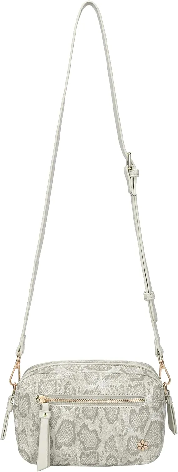 Dual zipper Cross body Shoulder bag with 2 shoulder straps- PU Vegan leather
