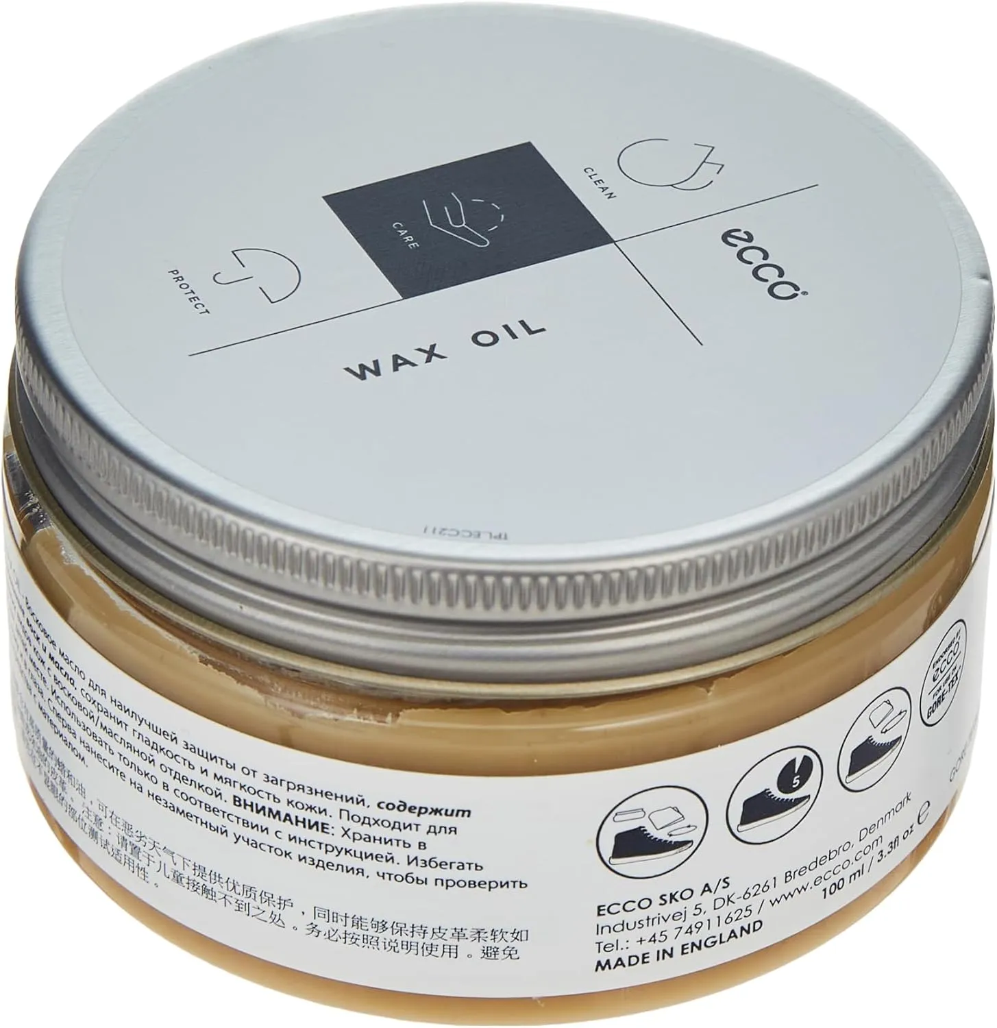 ECCO Wax Oil Shoe Care Product, Transparent, 100 ml