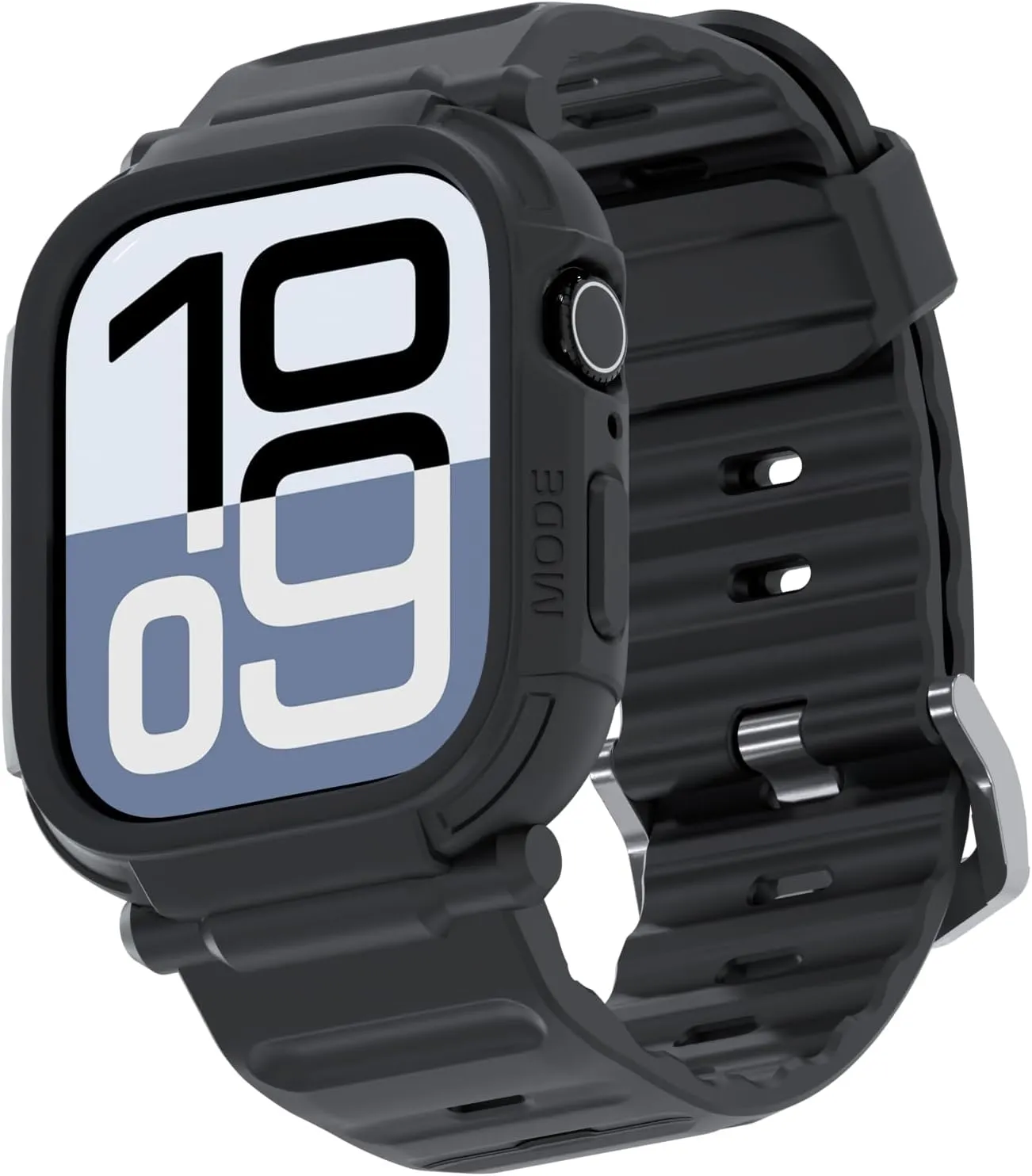 elkson Bands Case for Apple Watch Series 10 46mm for Men, Rugged Heavy Duty Bumper Tactical Strap Quattro Pro 2.0 Series for iWatch, Military Grade Durable Protective Cover, Shock Proof, Black