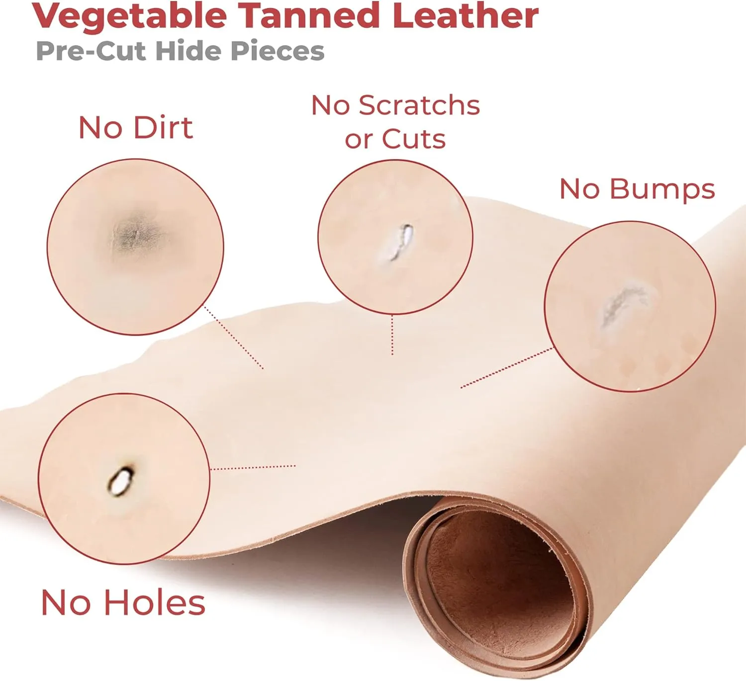 ELW Vegetable Tanned Leather 8-9 Oz. (3.2-3.6mm) Thickness | Pre-Cut 12"x24" | Tooling Leather Cowhide - Full Grain Leather Good for Crafting, Saddlery, Home Decor, Holsters, Knife Sheaths, Stamping