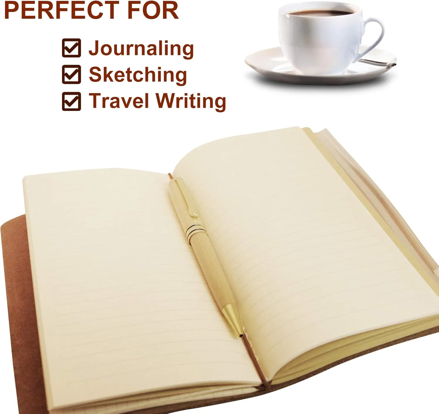 Engraved Leather Notebook To My Wife Gifts- Hand-Crafted Genuine Leather Journal for Travel Diary Journal Sketch Book - Perfect Anniversary Christmas For Wife Gifts (To My Wife)