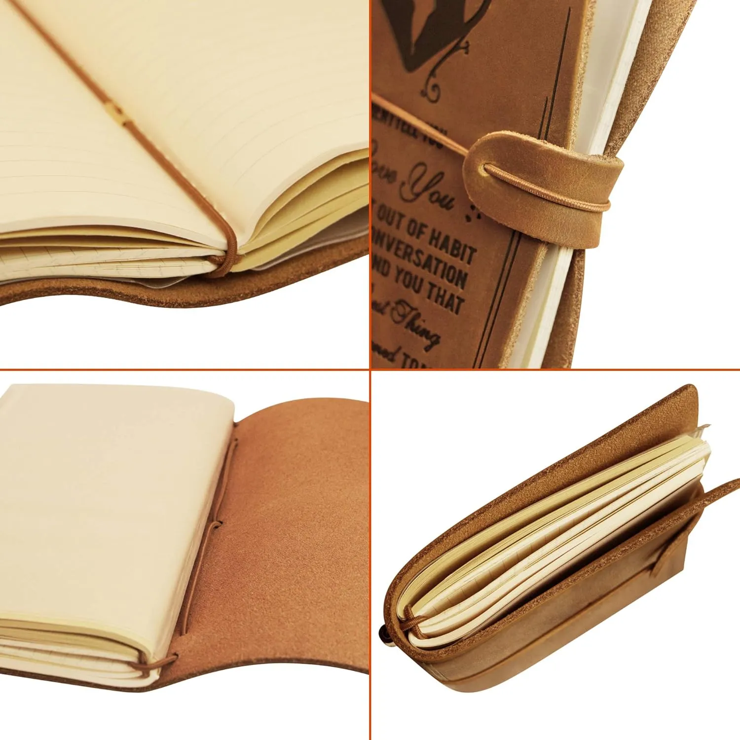 Engraved Leather Notebook To My Wife Gifts- Hand-Crafted Genuine Leather Journal for Travel Diary Journal Sketch Book - Perfect Anniversary Christmas For Wife Gifts (To My Wife)