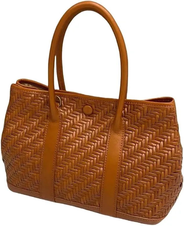 EvaLuLu Leather Handwoven Tote Shoulder Bag